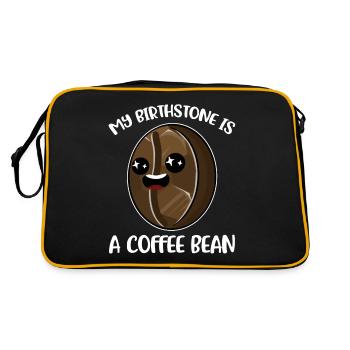 My Birthstone Is A Coffee Bean Kaffee Geschenk - Retro Tasche - Schwarz/Gold - Hinten