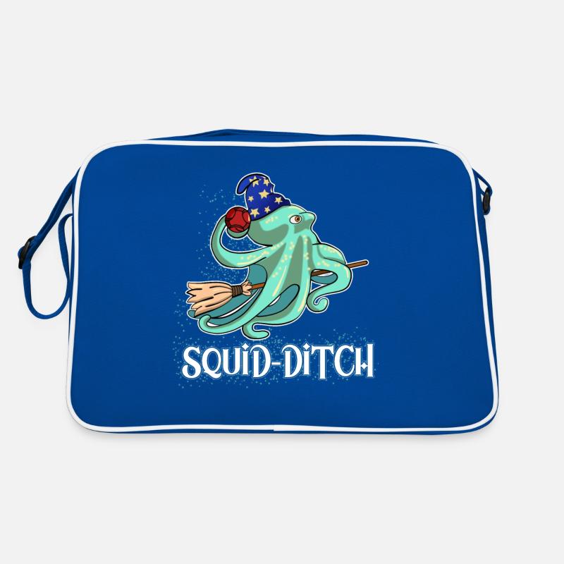 Squid-Ditch On A Broom Magical Octopus Costum Retro Tasche
