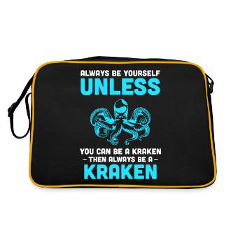 Be Yourself Always Be A Kraken Nightmare Spooky - Retro Tasche - Schwarz/Gold - Hinten