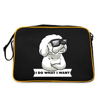 Bichon Frisé têtu Bichon bouclé - Sac Retro - noir/or - Dos