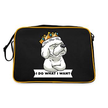 Bichon Frisé têtu Bichon bouclé - Sac Retro - noir/or - Dos