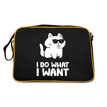 Je fais ce que je veux Kawaii chat - Sac Retro - noir/or - Dos