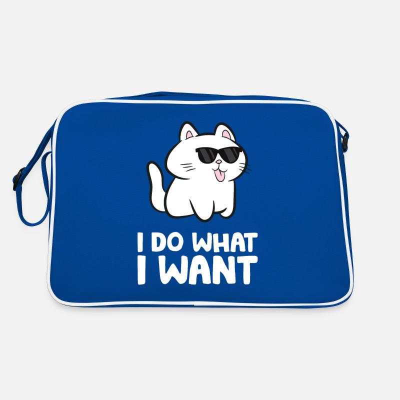 Ich mache was ich will Kawaii Katze Retro Tasche