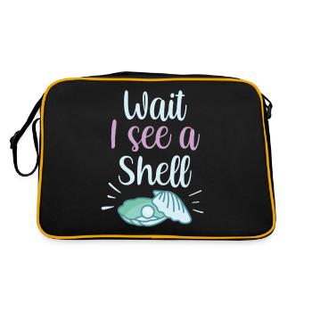 Attendez, je vois un coquillage ramasser des coquillages - Sac Retro - noir/or - Dos