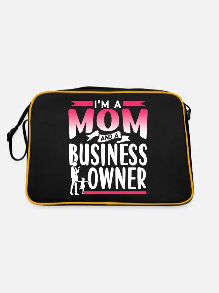 Ich Bin Eine Mutter Und Eine Geschäftsinhaberin - Retro Tasche - Schwarz/Gold - Hinten