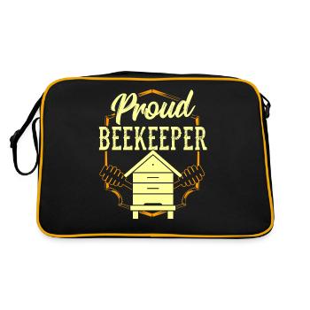 Proud Beekeeper Honey Bee Beekeeper Beekeeping - Retro Bag - black/gold - Back