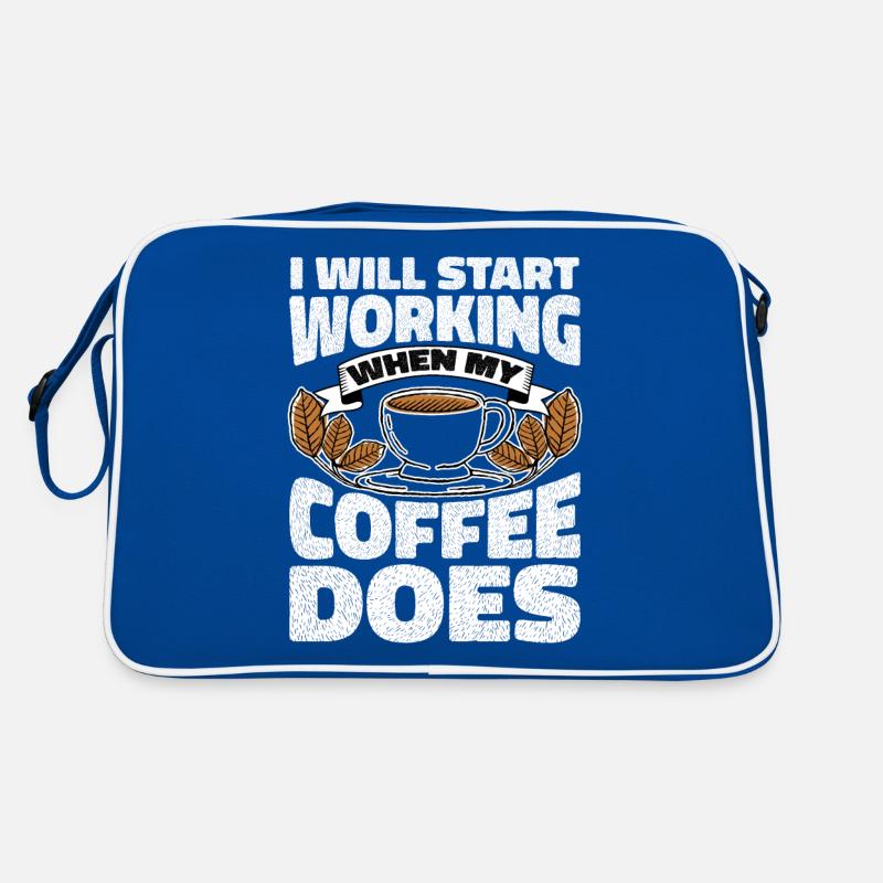 I Will Start Working When My Coffee Does Retro Tasche