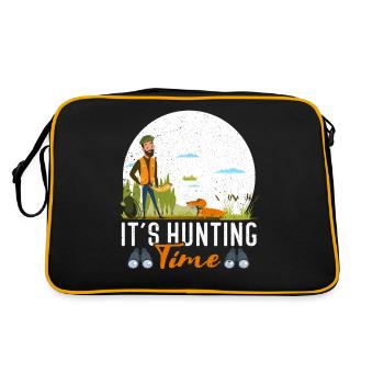Temps de chasse amusant avec cor de chasse dans la nature - Sac Retro - noir/or - Dos