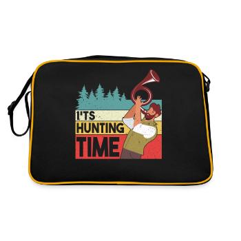 Temps de chasse amusant avec cor de chasse dans la nature - Sac Retro - noir/or - Dos