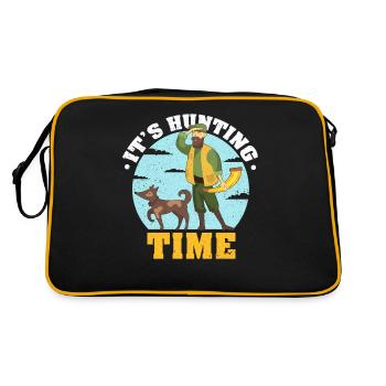 Temps de chasse amusant avec cor de chasse dans la nature - Sac Retro - noir/or - Dos