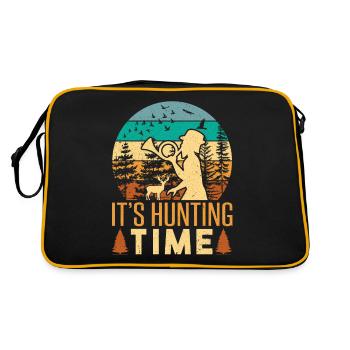 Temps de chasse amusant avec cor de chasse dans la nature - Sac Retro - noir/or - Dos