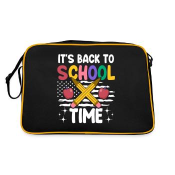 Enseignant patriote le premier jour d’école - Sac Retro - noir/or - Dos