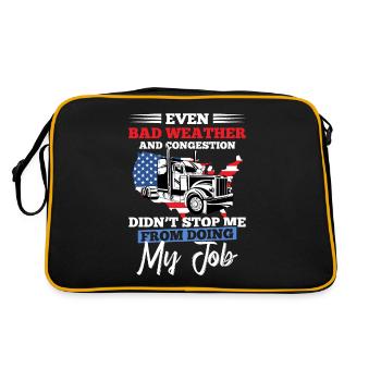 Driver Patriotic Vehicle Driving Trucker - Retro Bag - black/gold - Back