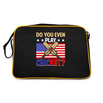 Cricket Batsman Sport Batting Game Cricket Team - Retro Bag - black/gold - Back