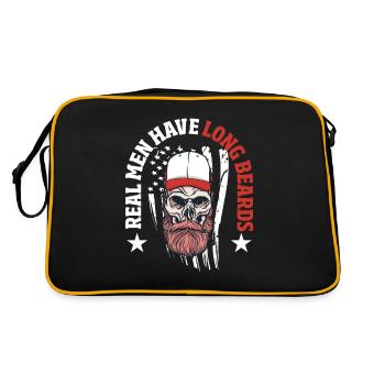 Long Beards Moustache Patriotic Goatee B - Retro Bag - black/gold - Back