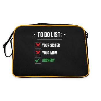 Jeu de mots de tir à l'arc amusant pour votre sœur - Sac Retro - noir/or - Dos