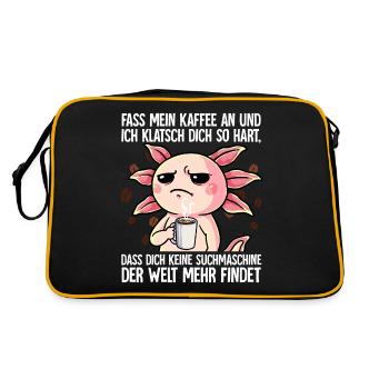 Fass mein Kaffee an und ich klatsch dich Kaffee - Retro Tasche - Schwarz/Gold - Hinten