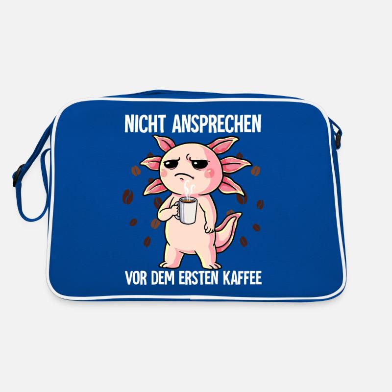 Nicht Ansprechen Vor Dem Ersten Kaffee Axolotl Retro Tasche