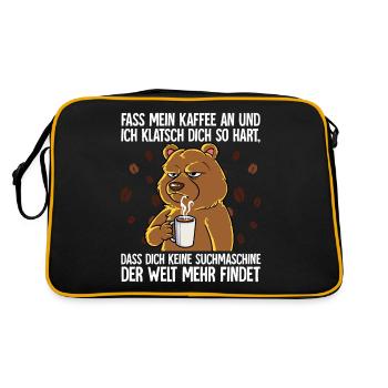 Fass mein Kaffee an und ich klatsch dich Kaffee - Retro Tasche - Schwarz/Gold - Hinten