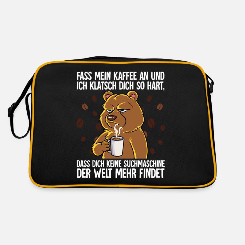 Fass mein Kaffee an und ich klatsch dich Kaffee Retro Tasche