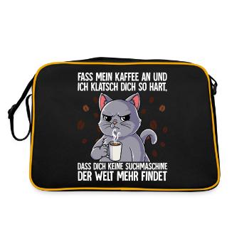 Fass mein Kaffee an und ich klatsch dich Kaffee - Retro Tasche - Schwarz/Gold - Hinten