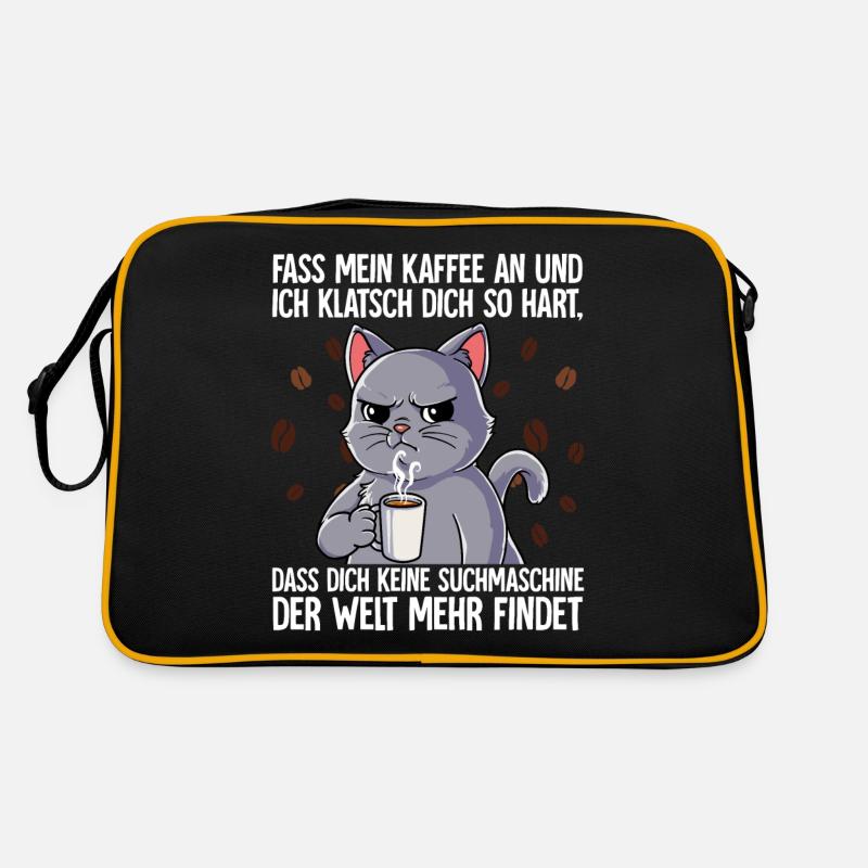 Fass mein Kaffee an und ich klatsch dich Kaffee Retro Tasche