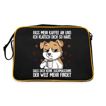 Fass mein Kaffee an und ich klatsch dich Kaffee - Retro Tasche - Schwarz/Gold - Hinten