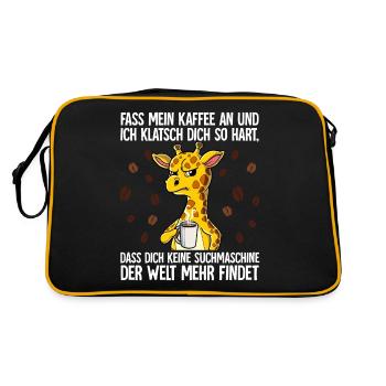Fass mein Kaffee an und ich klatsch dich Kaffee - Retro Tasche - Schwarz/Gold - Hinten