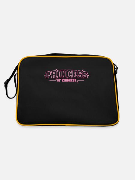 Princess of Kindness cute cute girl - Retro Bag - black/gold - Back