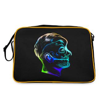 Colorful Stylized Male Calaveras Makeup Day Of - Retro Tasche - Schwarz/Gold - Hinten