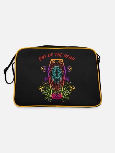 Le jour des morts Cercueil Dia De Los Muertos - Sac Retro - noir/or - Dos