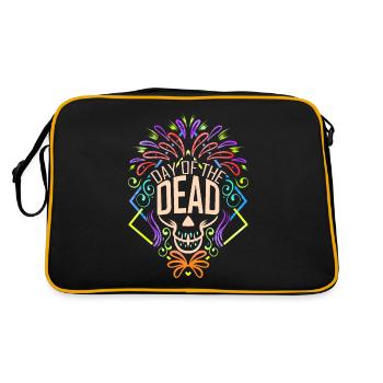 Dia De Los Muertos Sugar Skull Logo For Day Of - Retro Bag - black/gold - Back