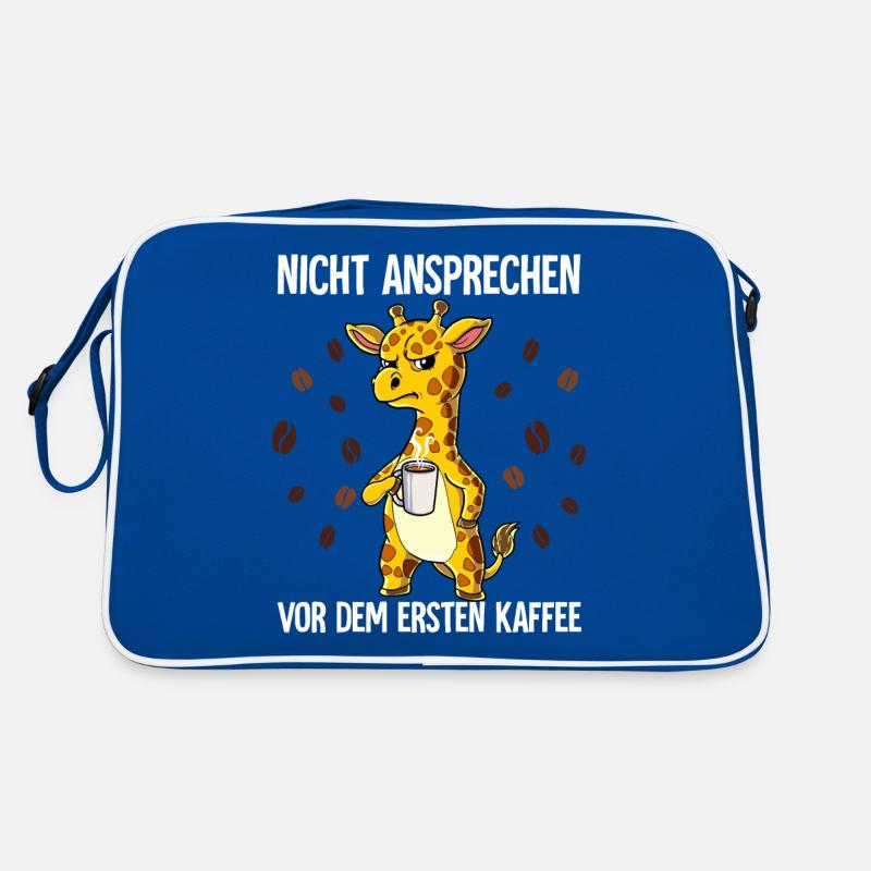 Nicht Ansprechen Vor Dem Ersten Kaffee Giraffe Retro Tasche