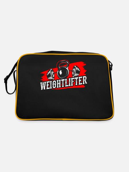 Weightlifting Fitness Gym Weightlifting Workout - Retro Bag - black/gold - Back