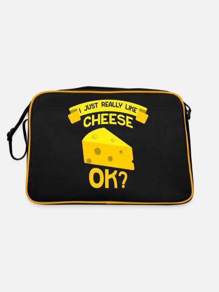 I just like cheese very sweet dear lovers - Retro Bag - black/gold - Back