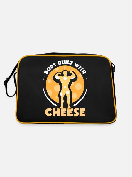 Body of cheese sweet Dear lovers sayings - Retro Bag - black/gold - Back