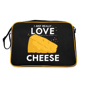 J’adore le fromage très doux les amateurs de dictons - Sac Retro - noir/or - Dos