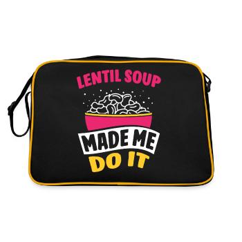 Lentil soup made me use lentil lentil - Retro Bag - black/gold - Back