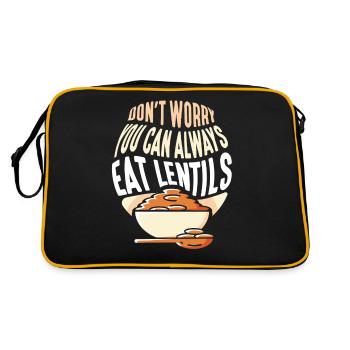 Don't worry Lentils you can always eat Lens - Retro Bag - black/gold - Back