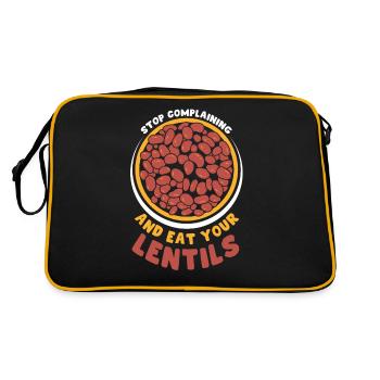 Stop whining and eat your lentil lens - Retro Bag - black/gold - Back