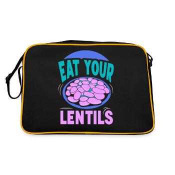 Eat Your Lentil Lentil Soup Food - Retro Bag - black/gold - Back