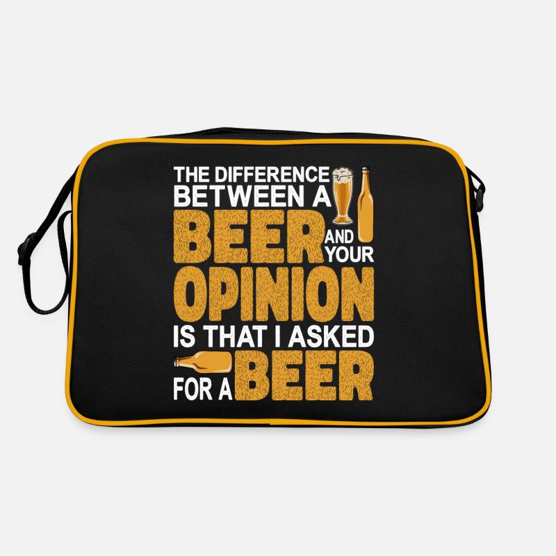 The Difference Between A Beer And Your Opinion Retro Tasche