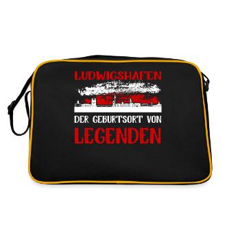 Ludwigshafen Der Geburtsort Von Legenden - Retro Tasche - Schwarz/Gold - Hinten