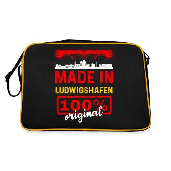 Ludwigshafen - Retro Tasche - Schwarz/Gold - Hinten