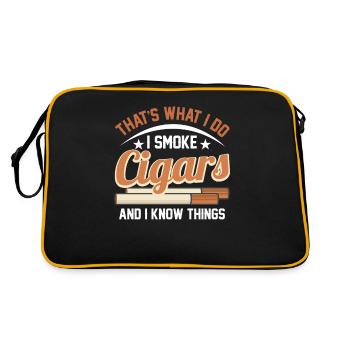 Tabak Nikotin Zigarren Liebhaber Raucher - Retro Tasche - Schwarz/Gold - Hinten