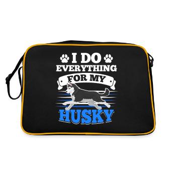 Husky Huskies dog owners - Retro Bag - black/gold - Back