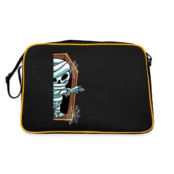 Mummy in the grave Halloween - Retro Bag - black/gold - Back