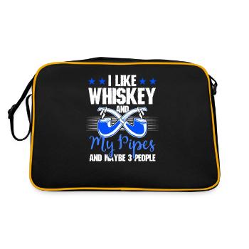 Rauchtabak Raucher Zigarre Pfeifen Liebhaber - Retro Tasche - Schwarz/Gold - Hinten