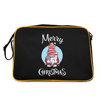 Frohe Weihnachten Für Gnom-fans - Retro Tasche - Schwarz/Gold - Hinten