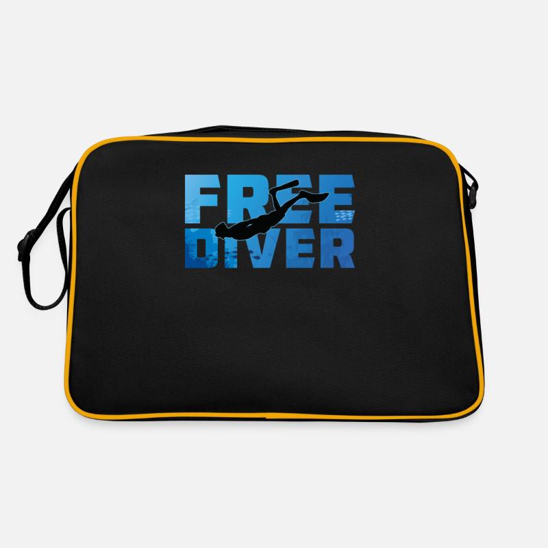 Free Diver Logo Freitauchen Ocean Retro Tasche